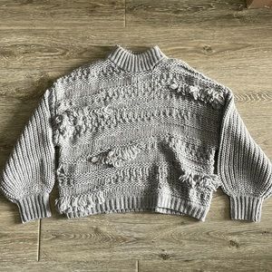 NWT universal thread gray wool knit fringe sweater size M